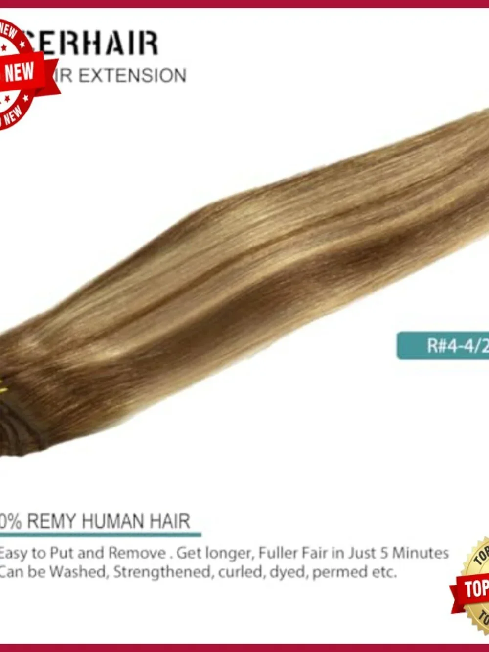Clip-In Human Hair Extensions 14 Inch Straight 120g 7pcs Remy Hair